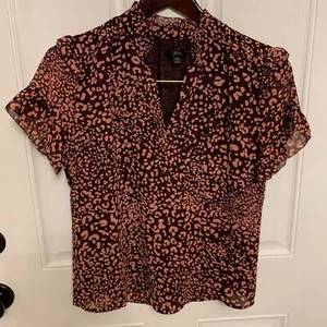 J. Crew Women’s Short Sleeve Burgundy and Pink Blouse Size XS - Picture 1 of 7