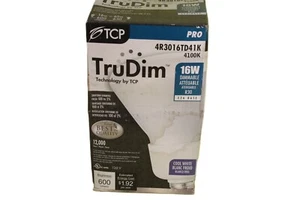 TCP Pro TruDim 16w 600 lumens 4100k dimmable bulb 4R3016TD 41K E26 - Picture 1 of 2