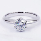 1.20 TCW Round White Forever Moissanite Engagement Ring In 14k White Gold Plated
