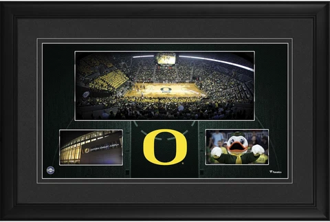 Oregon Ducks Framed 10x18 Matthew Knight Arena Panoramic Collage Cover