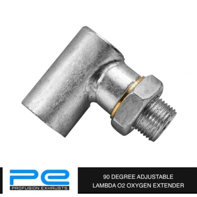ADJUSTABLE LAMBDA O2 OXYGEN SENSOR BOSS EXTENDER SPACER M18 x1.5 90 DEGREE - Image 1 of 4
