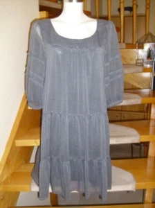 AN'GE Stufen-Kleid mit Halbarm, Gr. T 3 (42), luftig und transparent, gefüttert - Bild 1 von 5