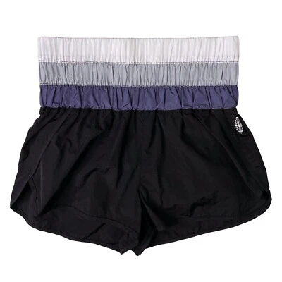 NUEVO Pantalones Cortos Free People Movement The Way Home Negros Gradientes Rayas Para Mujer Pequeños Foto 1 de 4