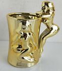 Vintage Kitsch Gold Ceramic Nude/Naked Lady Beer Mug, C1960's (9753)