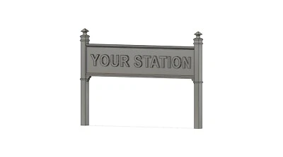 RAILTRAX 3D printed - Station running in board Sign 7mm scale Southern style - O Gauge