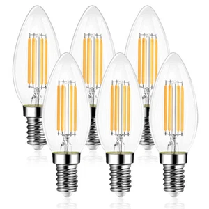 6 Pack 6W LED Vintage Filament Clear LIGHT BULBS SCREW IN SES E14 Warm White - Picture 1 of 7