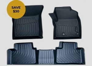 3D/5D Custom Fit 2 Rows Black Floor Mats 2021-2024 Mitsubishi Outlander - Picture 1 of 1
