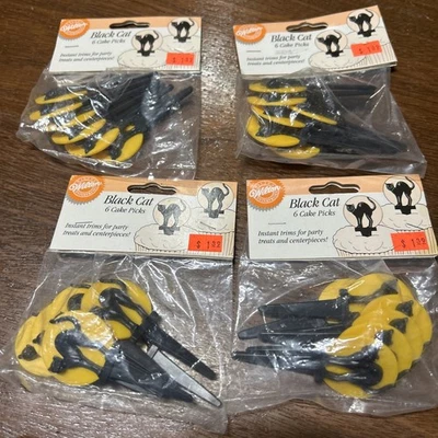 De colección Wilton Pastel Cupcake Toppers Halloween Selecciones Gato Negro Luna Panadería Artesanías Foto 1 de 4