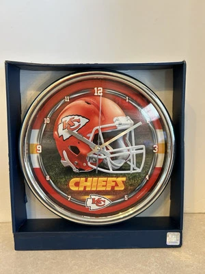Kansas City Chiefs Wall Clock. New In Box.  NFL - Image 1 of 4