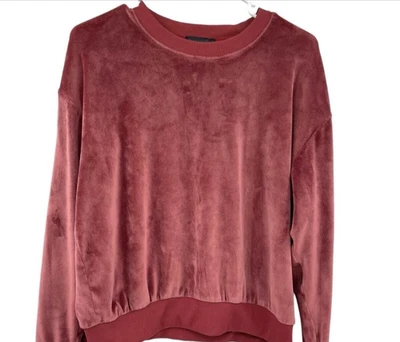 Camisa suéter Summersalt The Plush para mujer mediana de terciopelo de palisandro cuello redondo Foto 1 de 4