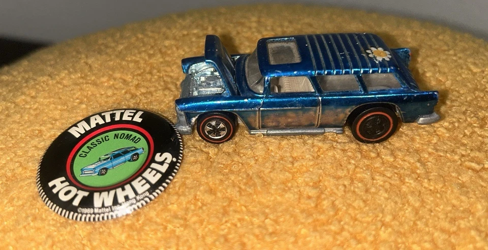 Hot Wheels Redline Classic Nomad 1969 azul con botón original vintage Foto 1 de 4
