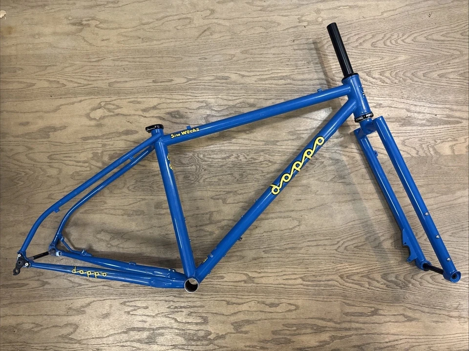 Cuadro de bicicleta de montaña Sim Works Doppo Locust Tange acero 27,5”+ 29” azul medio Foto 1 de 4