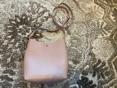 Samara Rose Pink Peony Vegan Leather Crossbody Purse Bag Anthropologie  - Image 1 of 4