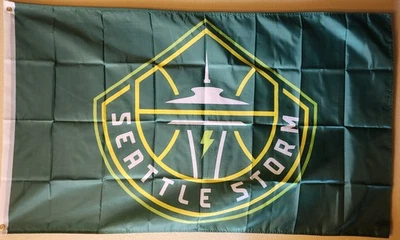 Seattle Storm WNBA 3x5 Ft Flag Double Sided Print Banner Womens Basketball - Image 1 of 3