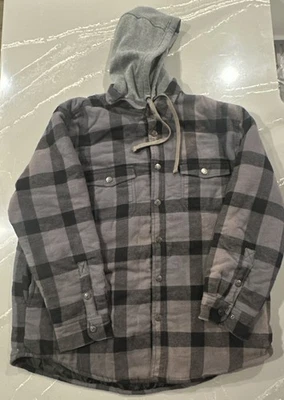 Мужская стеганая куртка с капюшоном из фланели Craftsman XL - Изображение 1 из 4