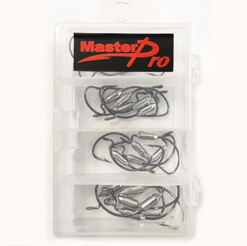 MasterPro 20pcs Weighted Weedless Hooks – Soft Plastic Worm Jighead Fishing Kit - image 1 of 1
