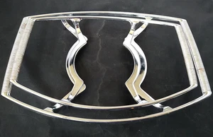 Juego de 2 soportes para platos para servir Corning Ware metal trivet Pyrex plateados de colección - Imagen 1 de 6