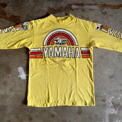 70s VINTAGE YAMAHA MOTORCYCLES MOTOCROSS MX L/S T-SHIRT SZ S 80s MOTORCYCLE - Image 1 of 4