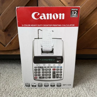 Canon MP11DX 12-Digit 2-Color Printing Calculator New Sealed Clock Tax Margin - Image 1 of 4