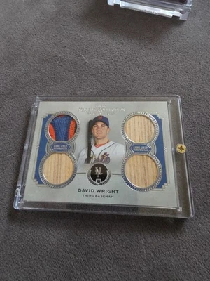 2013 Topps Museum David Wright piezas primarias juego reliquia cuádruple parche y murciélago usado Foto 1 de 3
