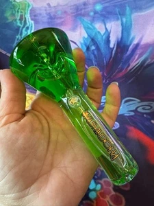 PIPE FREEZE Phoenix Star Glass Hand Pipes With Glycerin - 5" GREEN - Picture 1 of 4