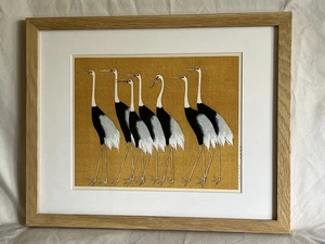 Herde japanische rote Krone Kraniche von Ogata Korin 15 x 12 gerahmter Kunstdruck - Bild 1 von 7