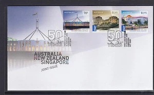 .AUSTRALIA - 2015 Joint issue Australia, New Zealand & Singapore design set FDC - Picture 1 of 1