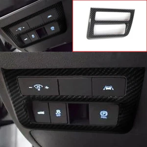 For Hyundai Sonata 2020-23 Carbon Fiber Style Headlight Button Frame Cover Trim - Picture 1 of 8