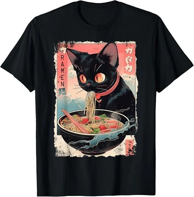 Cat Ramen Noodle Japanese Anime Manga Ramen Kawaii Cat Gift Unisex T-Shirt - Image 1 of 4