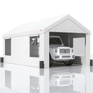 VEVOR Zeltgarage Garagenzelt Lagerzelt Carport PE 3,7 x 6 x 2,96 m Weiß - Bild 1 von 12
