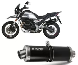 Tubo De Escape Storm by Mivv Oval Acero negro para Moto guzzi v85 tt 2019 > 2023 - Imagen 1 de 5