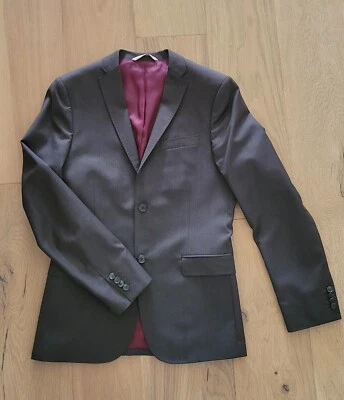 Chaqueta de Lana J. Lindeberg Marrón Sólido Talla 48L Blazer Calce Ajustado Dos Botones Puntadas Foto 1 de 4
