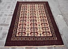 4 x 6'4 Handmade afghan tribal baluchi wool area rug, 4x6 persian rug