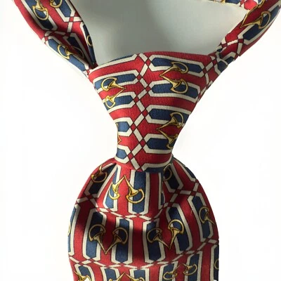 Мужской шелковый галстук Paolo Gucci звенья золотой цепи геометрический узор - Изображение 1 из 4