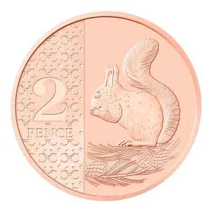 2024 2p RED SQUIRREL Coin Brilliant Uncirculated BUNC SUPER. VACUUM SEALED - Picture 1 of 2