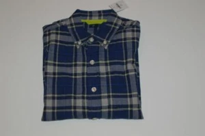 GAP KIDS NWT Royal Blue Gray Plaid Boys LS Botón Camiseta Frontal de Algodón Sz S 6/7 - Imagen 1 de 4
