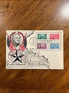 USPS 1959 Knapp 6X9 Stamp Cachet Cover Franklin D. Roosevelt - Friend of Freedom - Bild 1 von 2