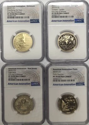 2019 S AMERICAN INNOVATION DOLLAR SET NGC PF70 FDOI💥FLAWLESS QUALITY💥 - Image 1 of 4