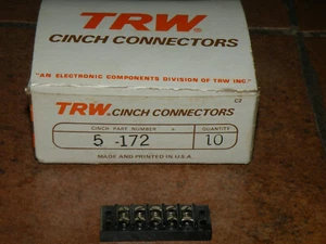 Case of (10) Terminal Block Cinch 5-172 Barrier Type 5 Position Screw Connectors - Picture 1 of 7