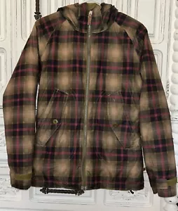 EUC Burton Plaid Dry Ride Hooded Snowboarding/Snow Ski Jacket Ladies Small - Picture 1 of 22