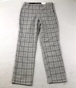 Nine West Pants Womens 8 Gray Plaid High Rise Side Zip Skinny Sculpting NWT - Picture 1 of 13