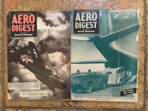 Aero Digest Magazine Lot of 2 May 1944 WW2 Stunning Wartime Advertising 1940s - Picture 1 of 11