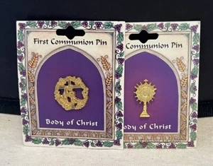 4 Alfileres Solapa Primera Comunión - Tono Dorado - 2 de cada diseño - NUEVO - Imagen 1 de 3