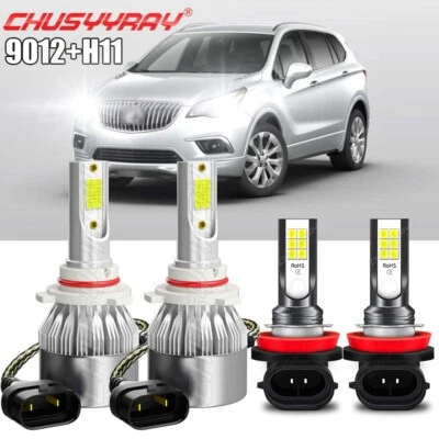 For Buick Envision 2016-2019 9012 H11 LED Headlight+Fog Light 6000K Combo Bulbs - Image 1 of 4