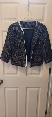 Chaqueta Blazer De Colección Chadwicks Mujer Talla 10 Forrada Bordada Larga Slv Ranura Negra Blanca Foto 1 de 4