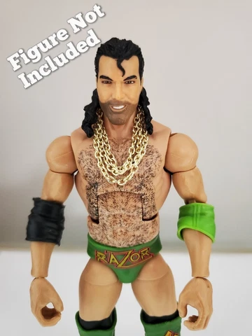 Set of 3 Custom chain jewelry for Mattel  WWE Ultimate or Elite Razor Ramon Cover