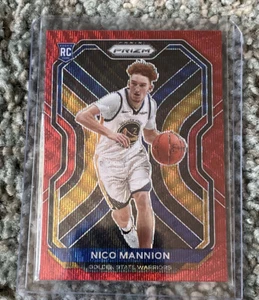 2020-21 Prizm #293 Nico Mannion Red Wave Prizm Rookie Card - Warriors - Picture 1 of 2