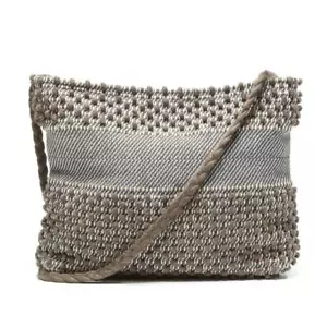 Bolso bandolera tejido ANTONELLO TEDDE gris taupe - Imagen 1 de 6