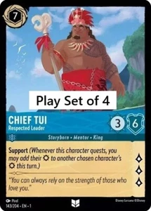 Chief Tui - Respected Leader 143/204๐Play set of 4๐.Lorcana The First Chapter - Picture 1 of 1