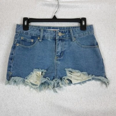 Hot Kiss Talla 0 Mujeres Tiro Alto Pantalones Cortos Festival Jean Pantalones Cortos Elastizados Mezcla de Algodón  Foto 1 de 4